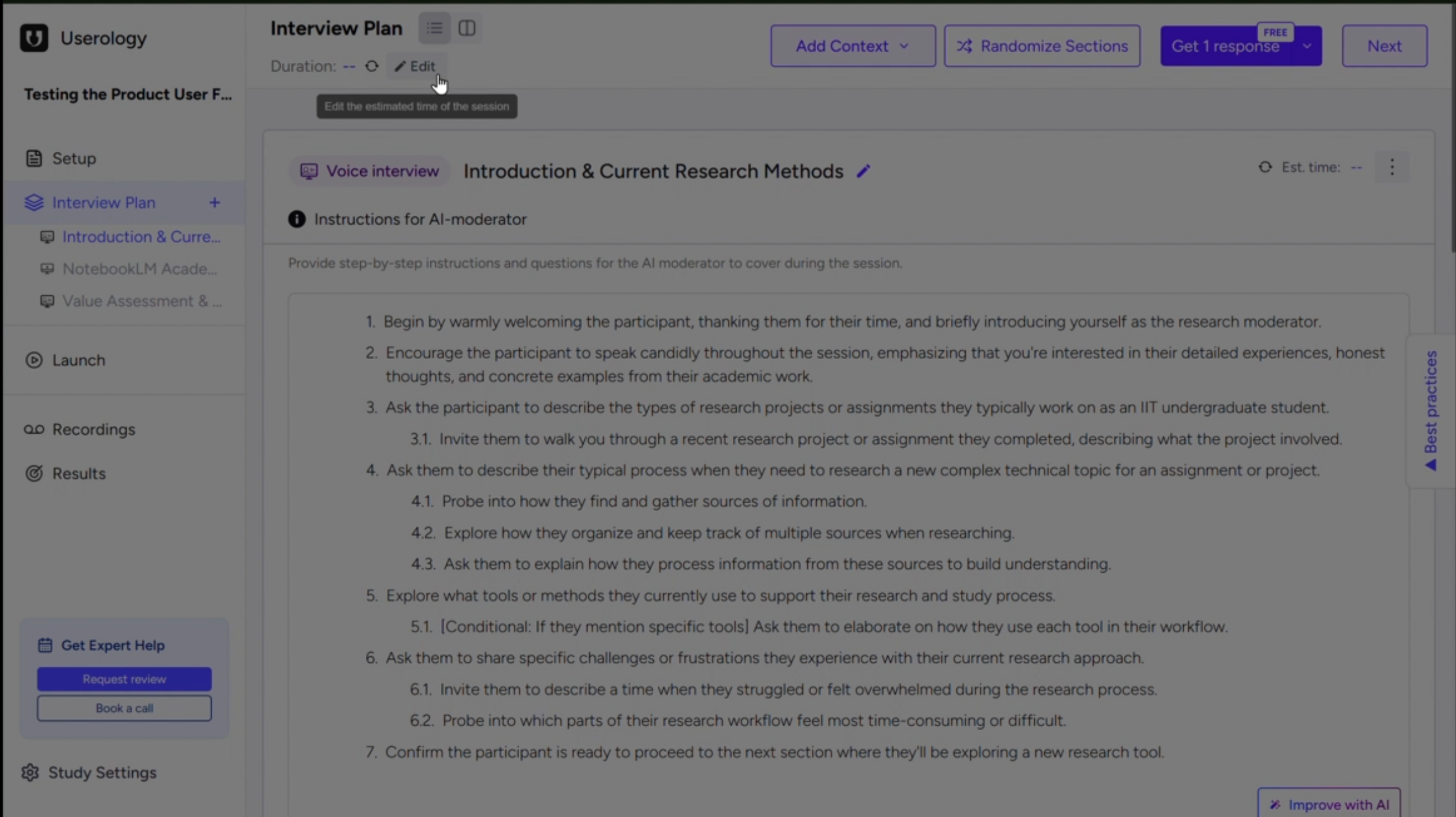 Step 7: Interview Plan Editor