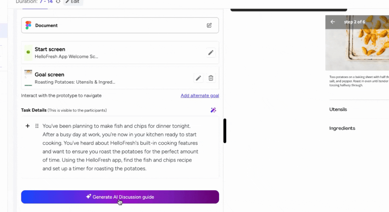 Editing the AI-generated discussion guide