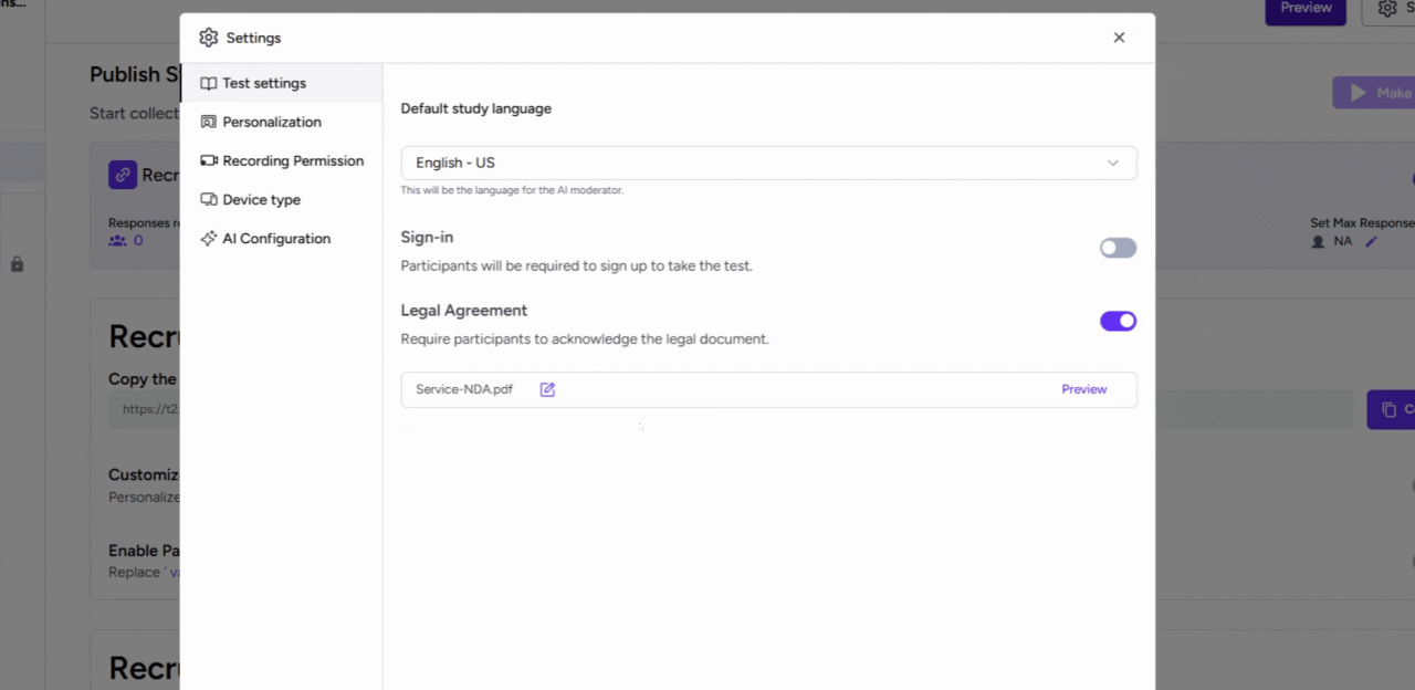 Previewing and editing the uploaded document