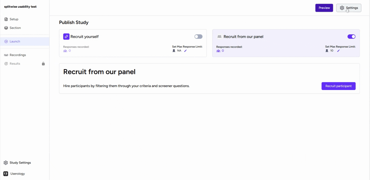 Accessing Personalization settings in the Launch tab