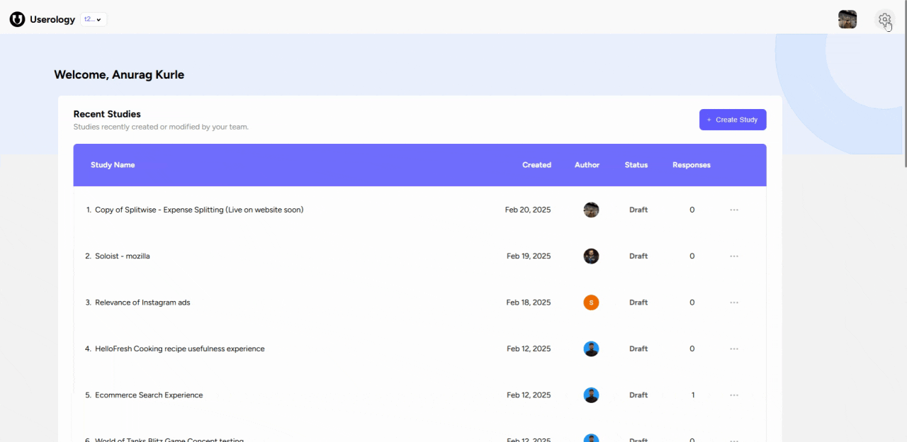 Navigating to Organization Settings from the dashboard