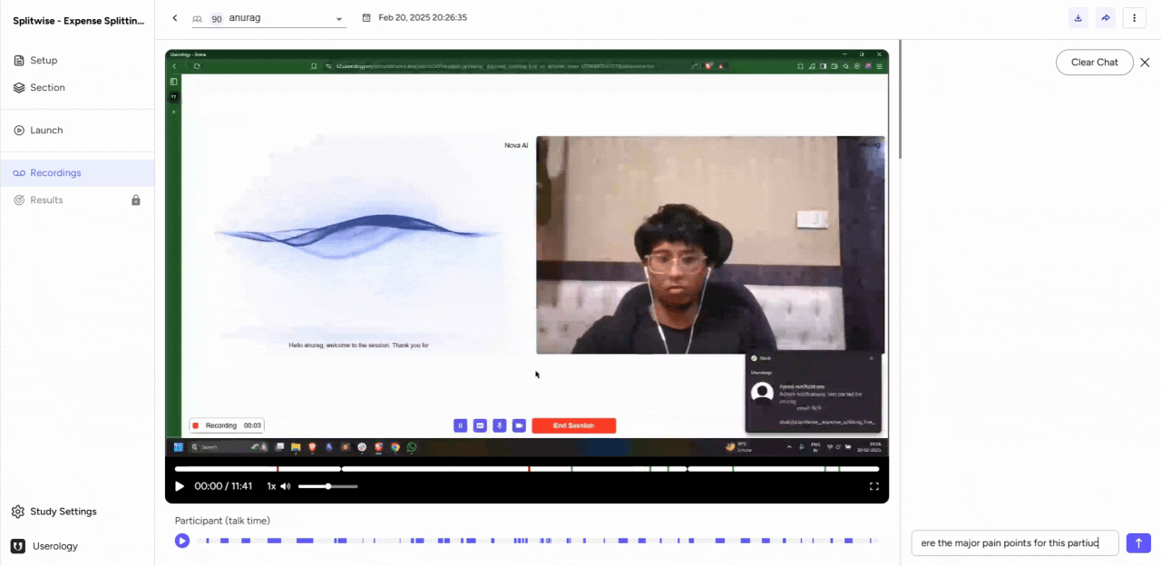 Asking questions and receiving AI-generated insights