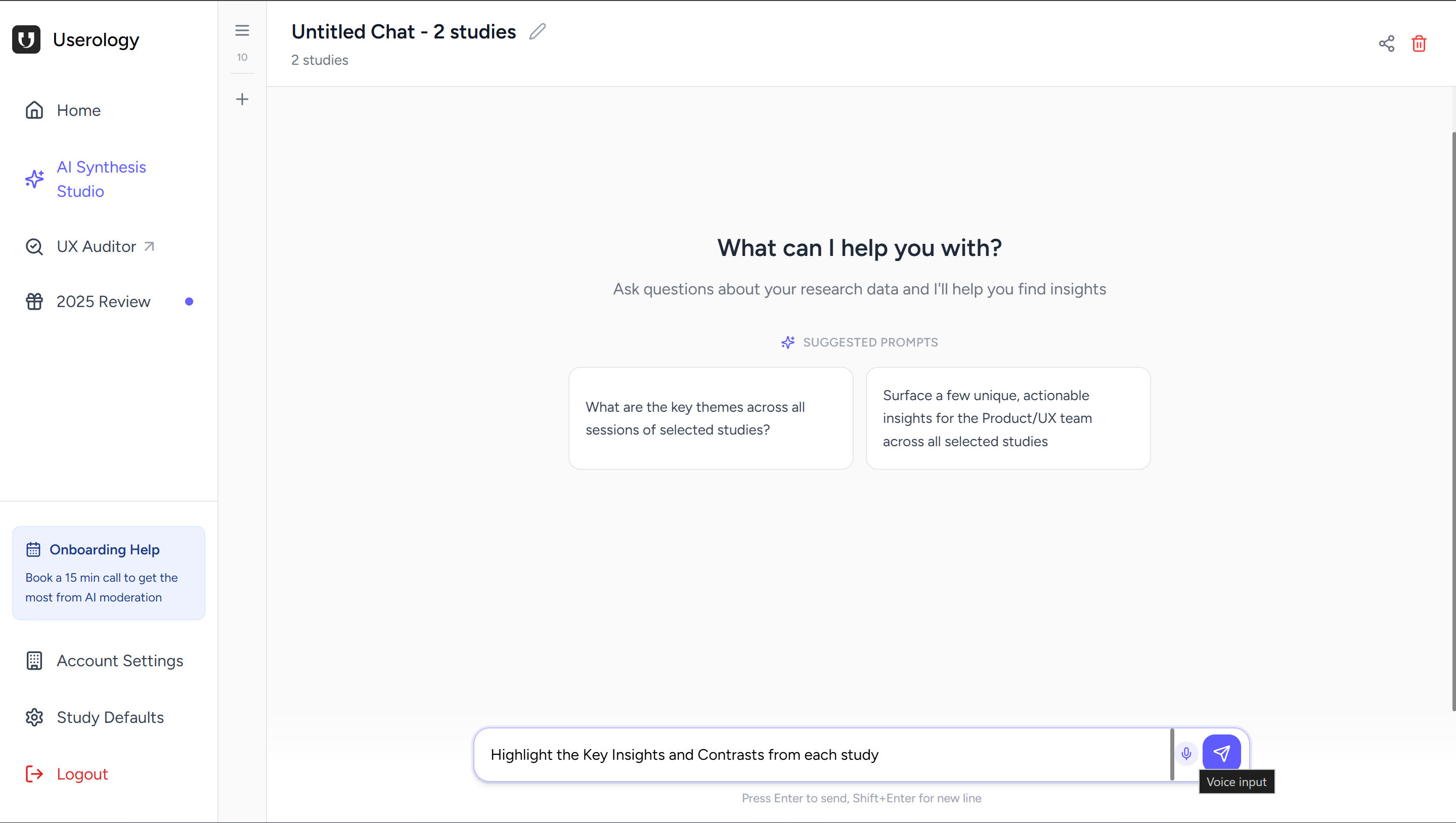 Chat with Data Interface