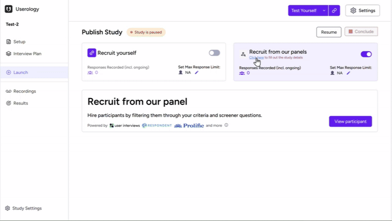 Study setup flow showing the 5-stage process